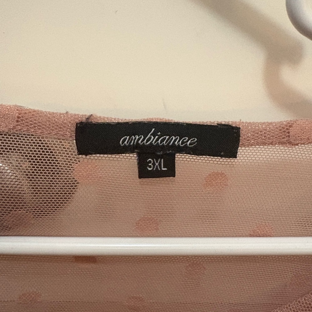 Ambiance Pink Sheer Ruffled Blouse - Picture 2 of 2